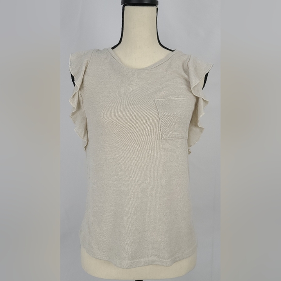 Capped / ruffled sleeve Tee, size M - Picture 1 of 7